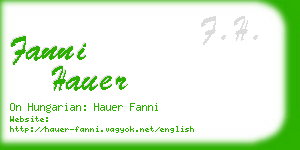 fanni hauer business card